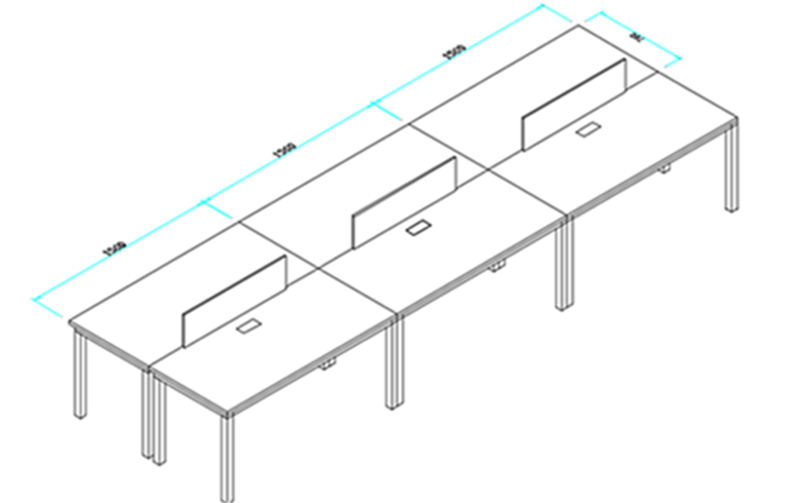 森宝6人对向工作办公卡位(4500*1400) - 采购无忧_办公用品一站式采购